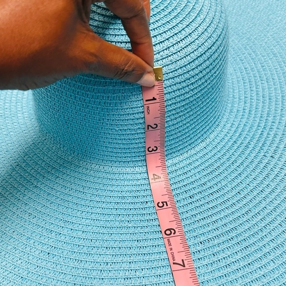 Natasha oversized wide brim off blue straw hat main image 8